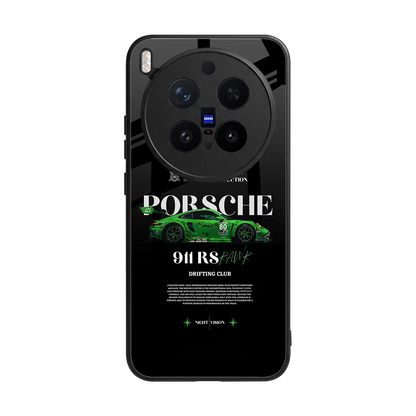 911 RS Drifting Club back phone cover | glass case for vivo x300 pro