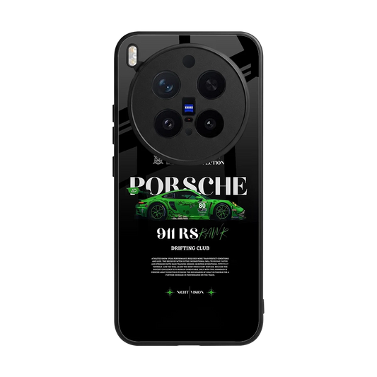 911 RS Drifting Club back phone cover | glass case for vivo x300 pro