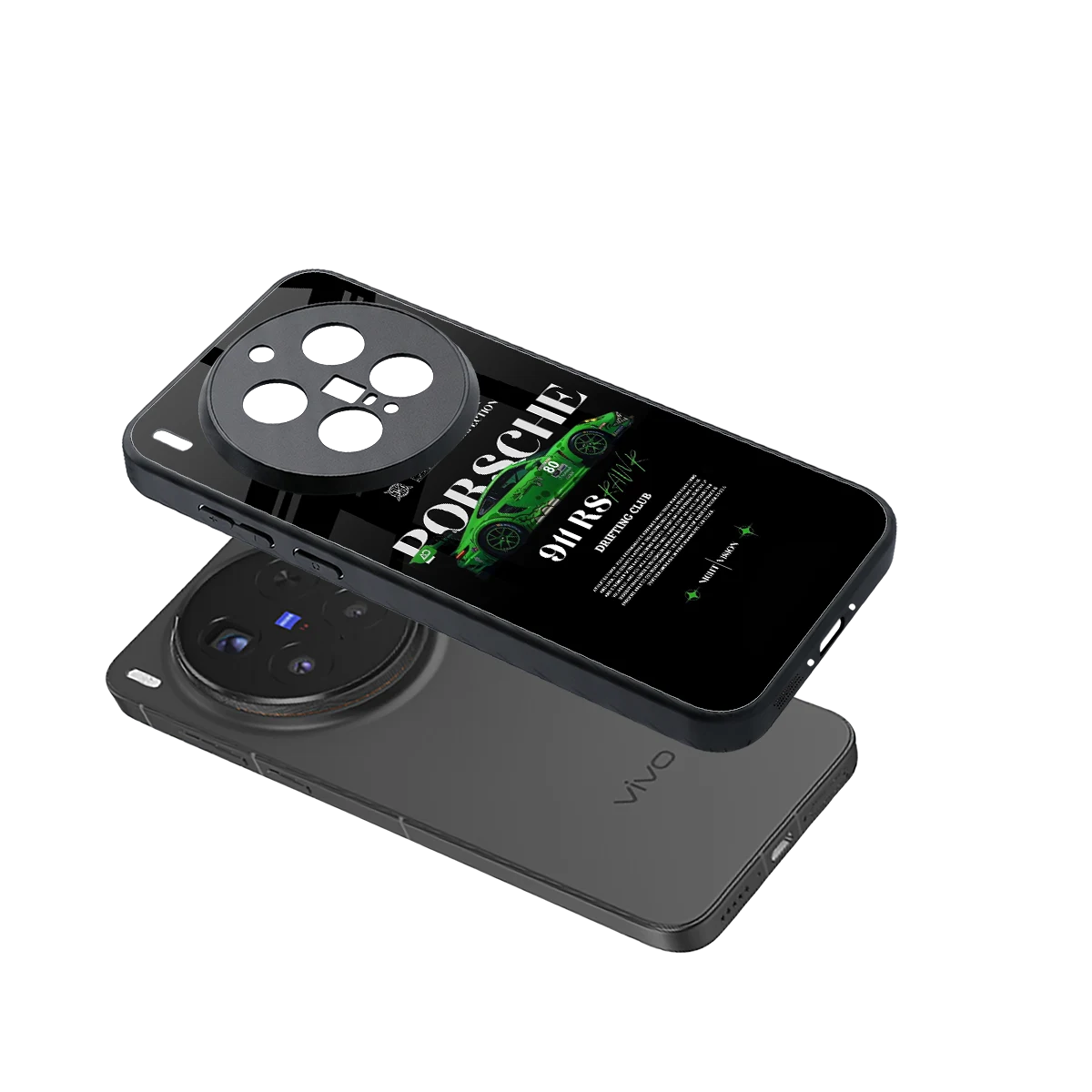 911 RS Drifting Club sleek vivo x300 pro cover with tempered glass back and TPU edges