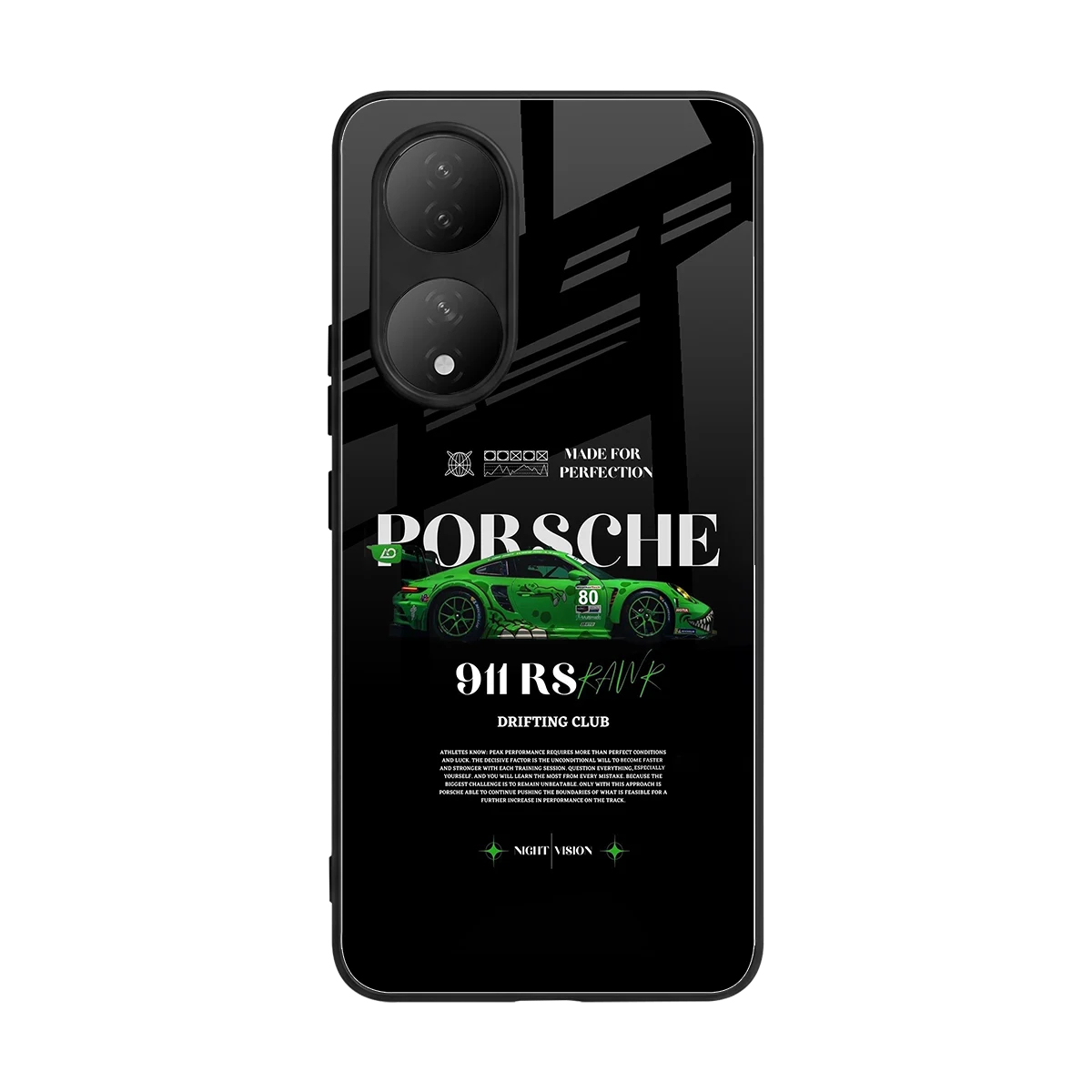 911 RS Drifting Club back phone cover | glass case for Vivo-y100