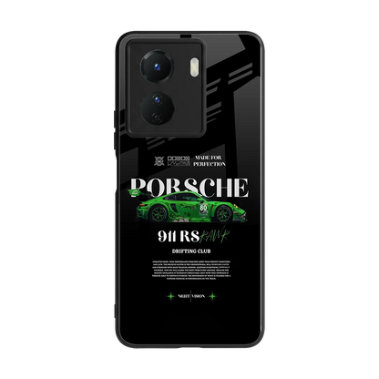 911 RS Drifting Club back phone cover | glass case for vivo y16