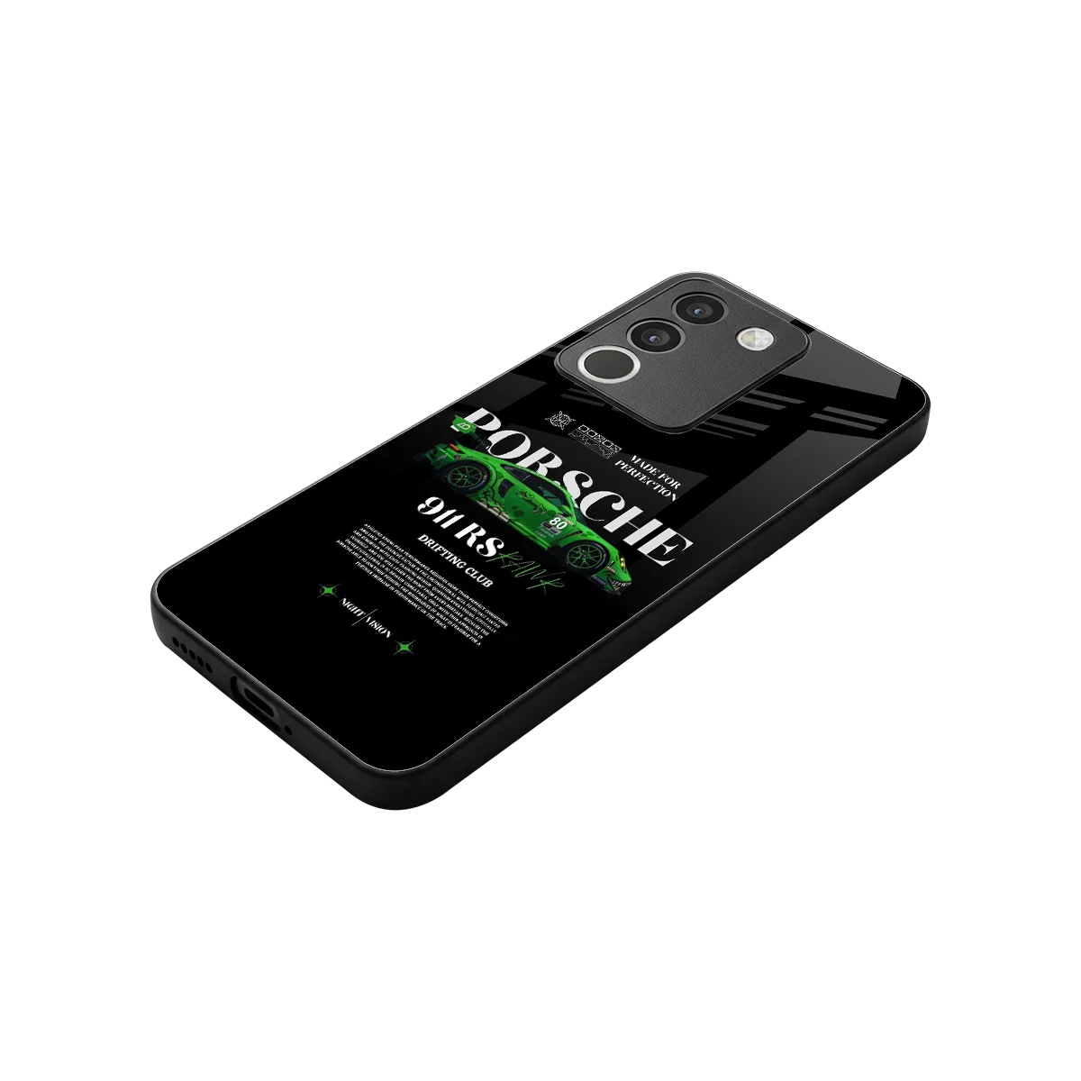911 RS Drifting Club stylish phone case for vivo y200 5g | glossy glass and slim fit