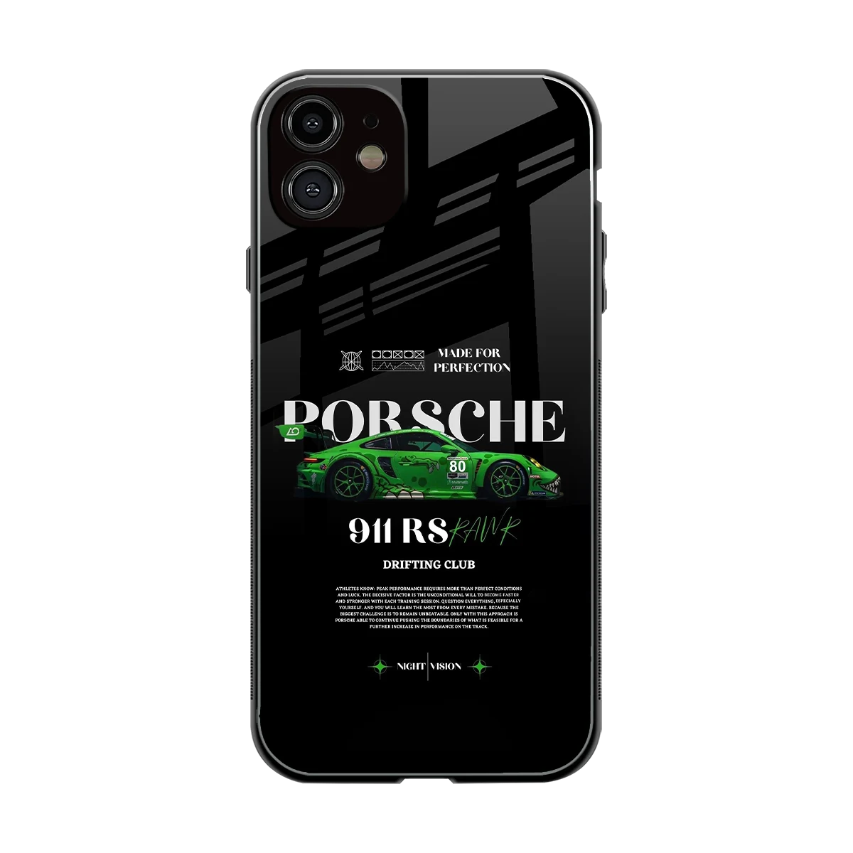 911 RS Drifting Club back phone cover | glass case for iphone 11