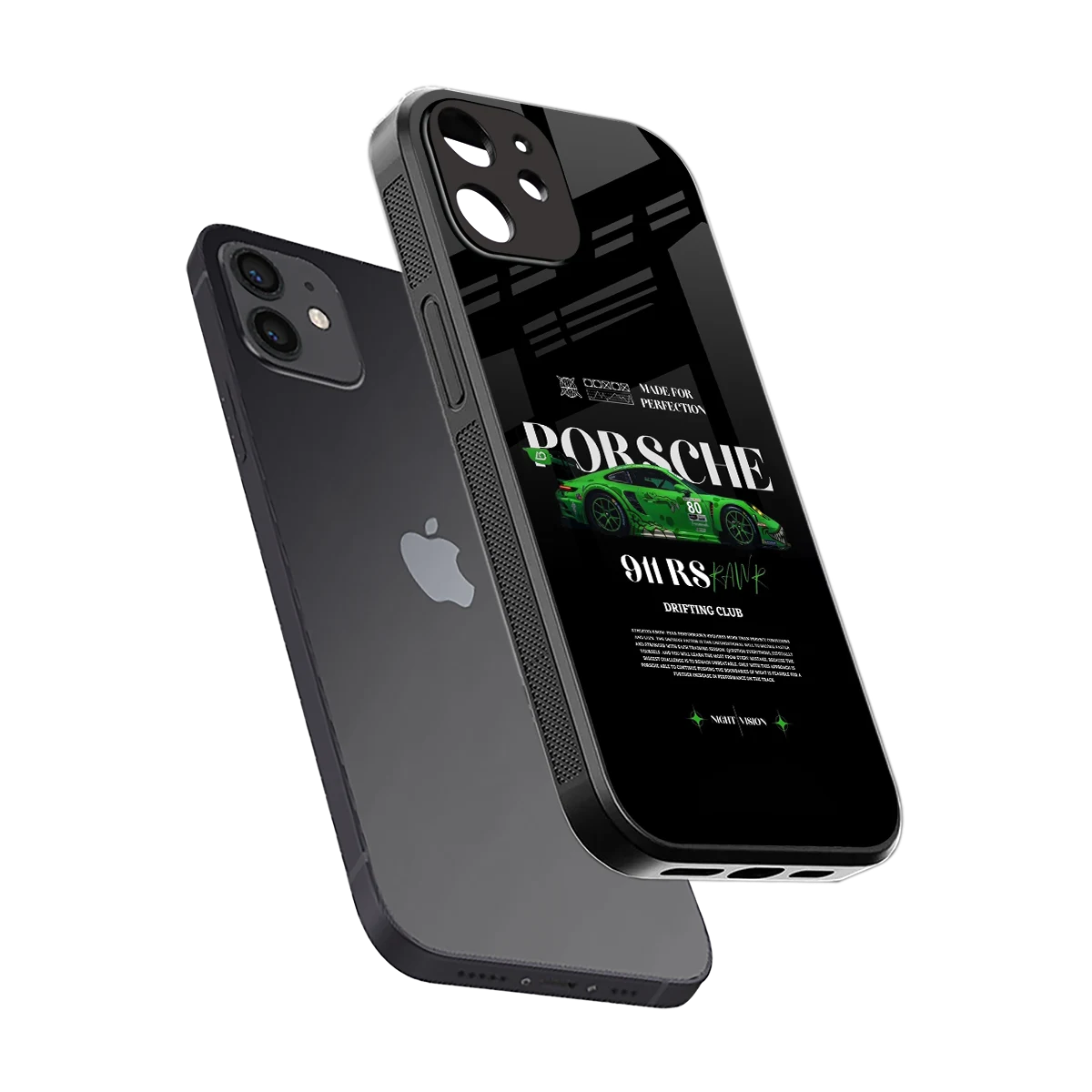 911 RS Drifting Club sleek iphone 11 cover with tempered glass back and TPU edges
