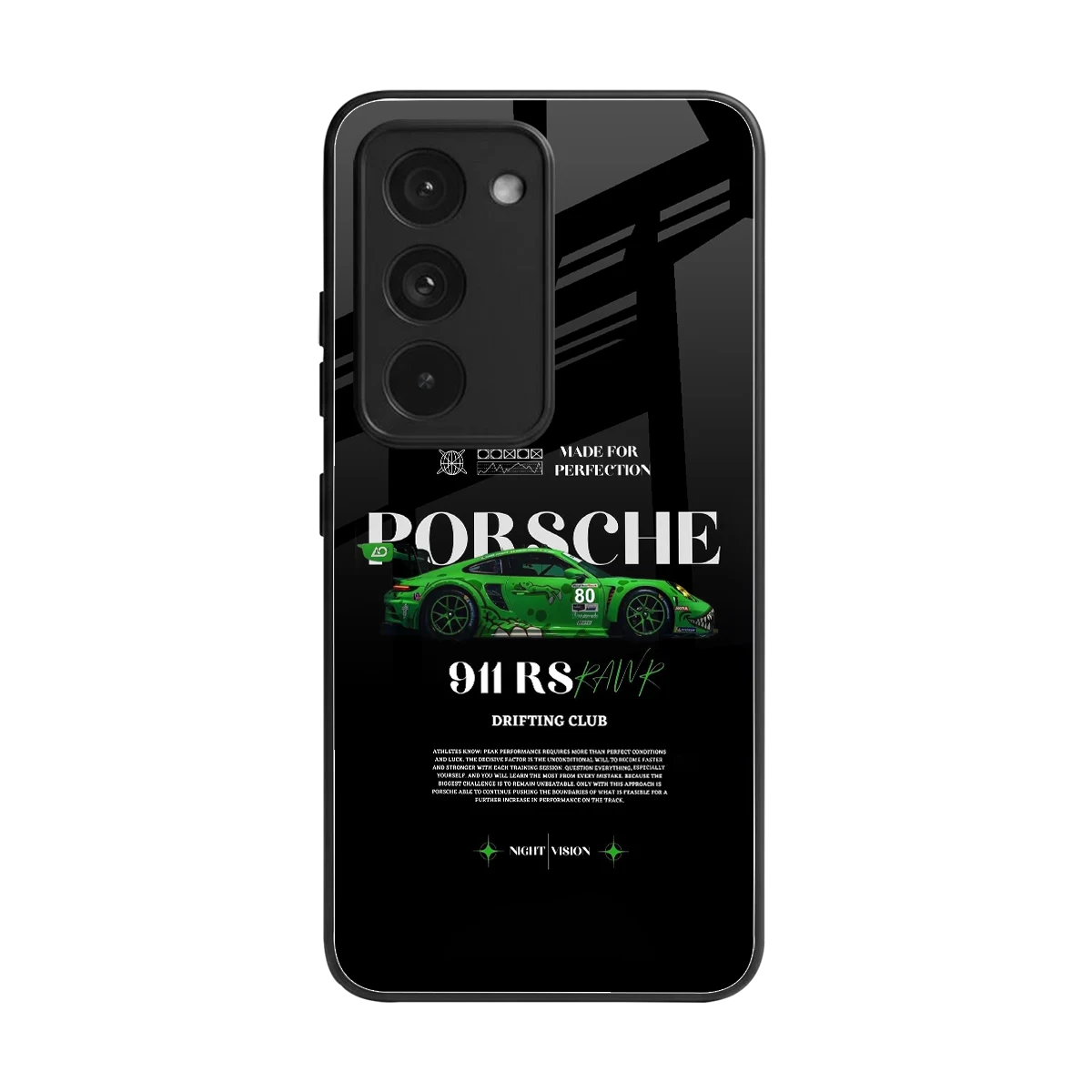 911 RS Drifting Club back phone cover | glass case for redmi 15 5g