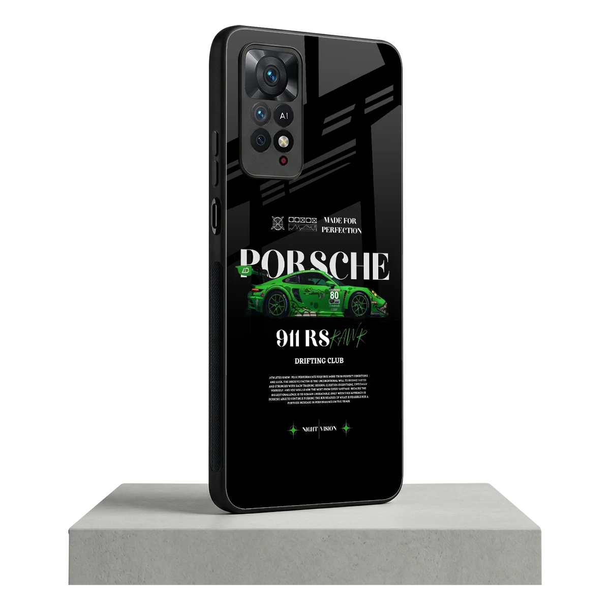 911 RS Drifting Club redmi note 11 pro mobile cover | shockproof glass phone case