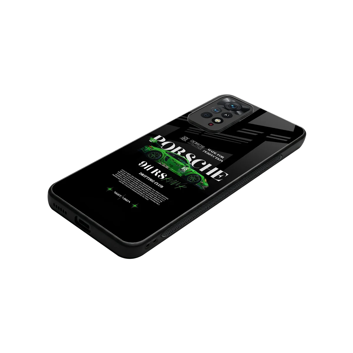 911 RS Drifting Club stylish phone case for redmi note 11 pro | glossy glass and slim fit