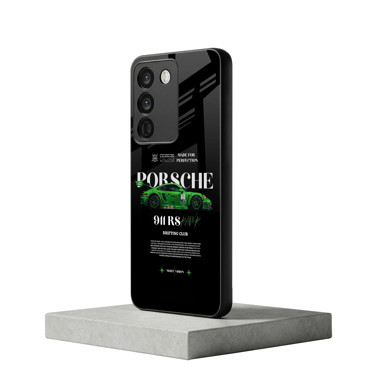 911 RS Drifting Club vivo y200 5g mobile cover | shockproof glass phone case