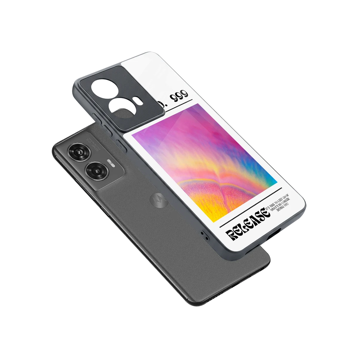 999 sleek motorola edge 50 fusion cover with tempered glass back and TPU edges
