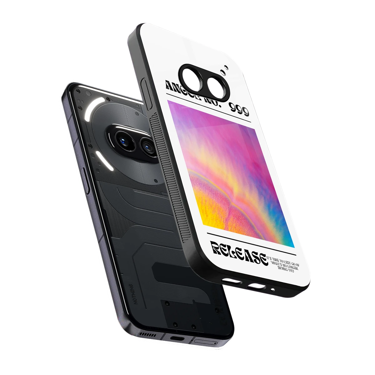 999 sleek nothing phone 2a plus cover with tempered glass back and TPU edges