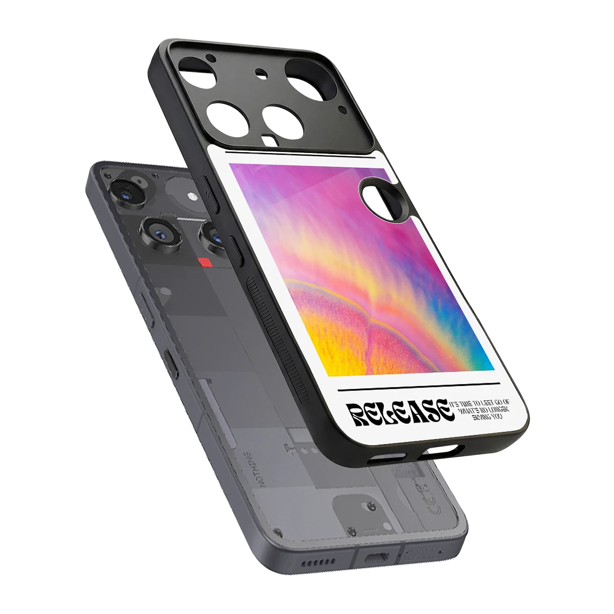 999 sleek nothing phone 3 cover with tempered glass back and TPU edges
