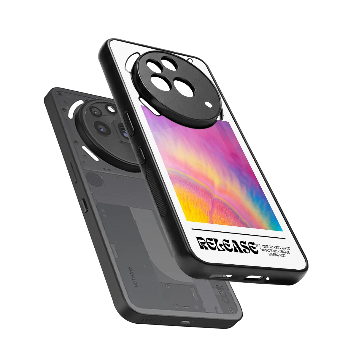 999 sleek nothing phone 3a pro cover with tempered glass back and TPU edges