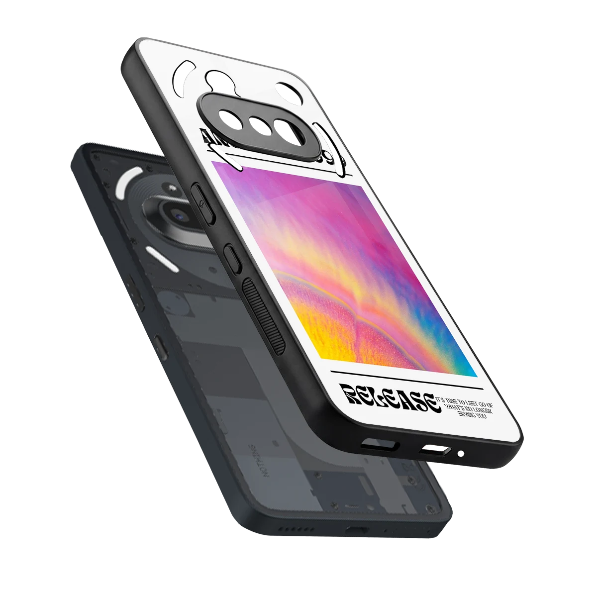 999 sleek nothing phone 3a cover with tempered glass back and TPU edges