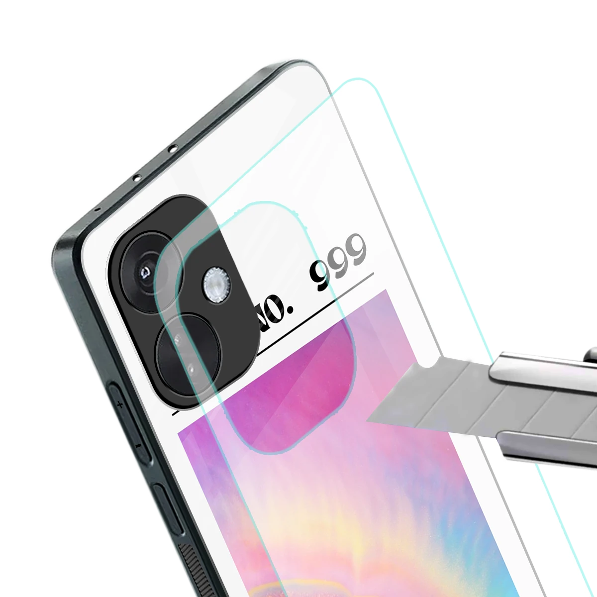 999 stylish phone case for oneplus nord ce 3 | glossy glass and slim fit