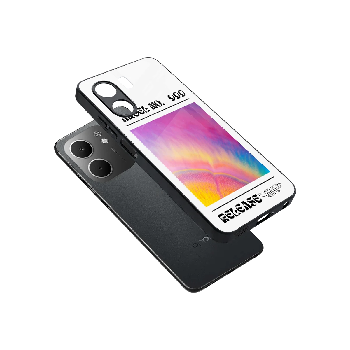 999 sleek oppo a5x 5g cover with tempered glass back and TPU edges