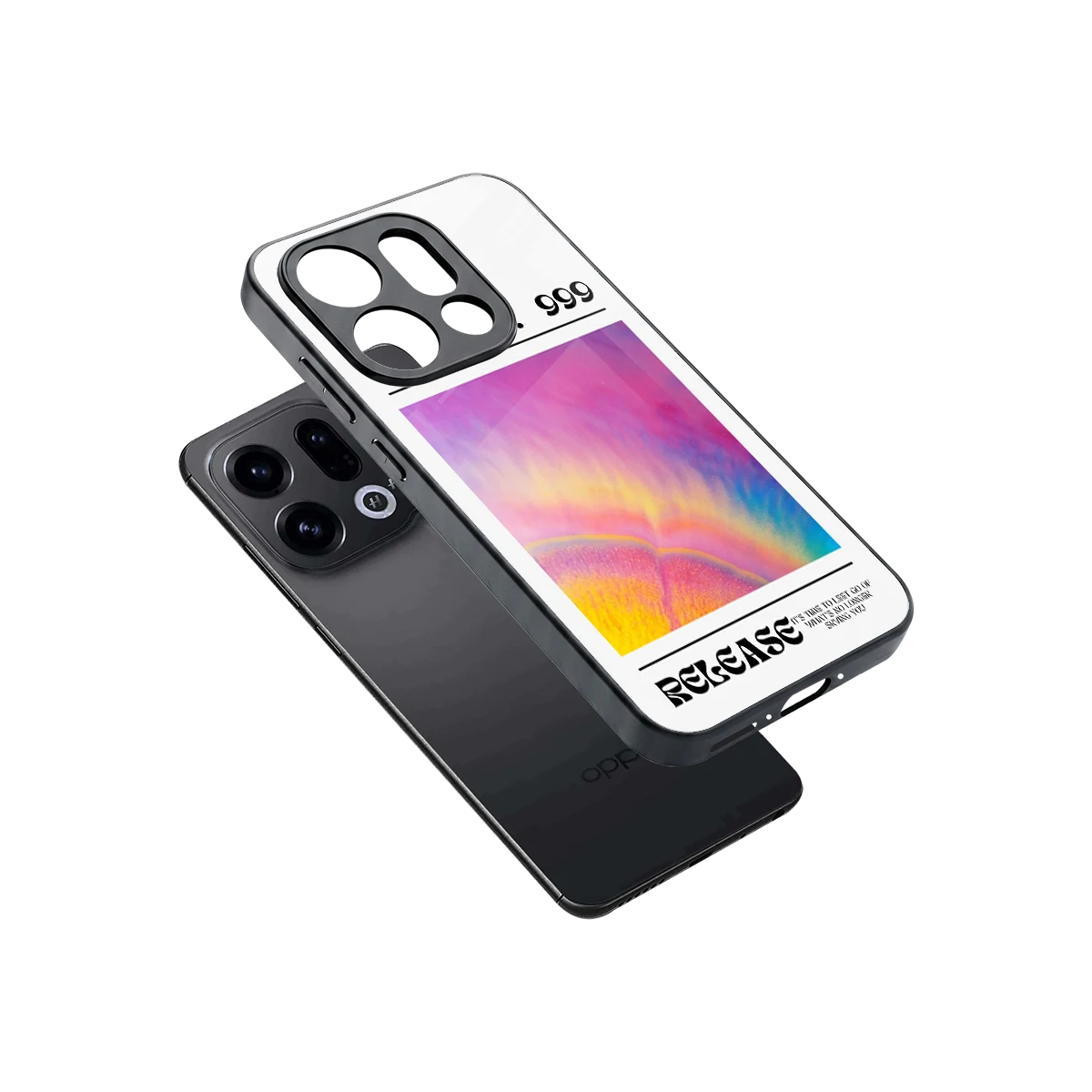 999 sleek oppo find x9 cover with tempered glass back and TPU edges
