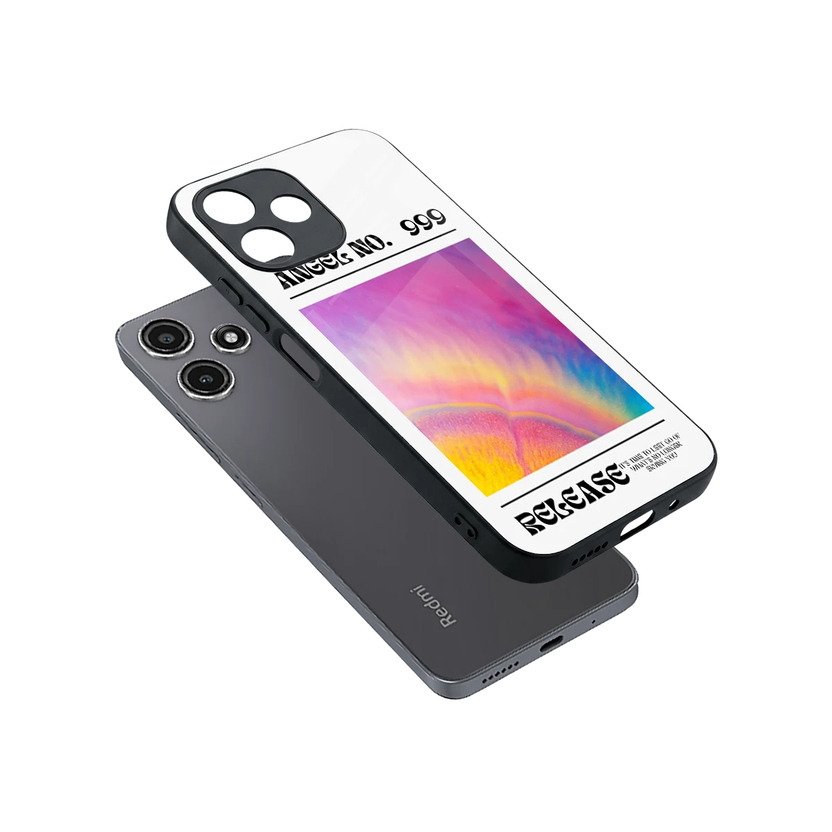 999 sleek redmi 12 5g cover with tempered glass back and TPU edges