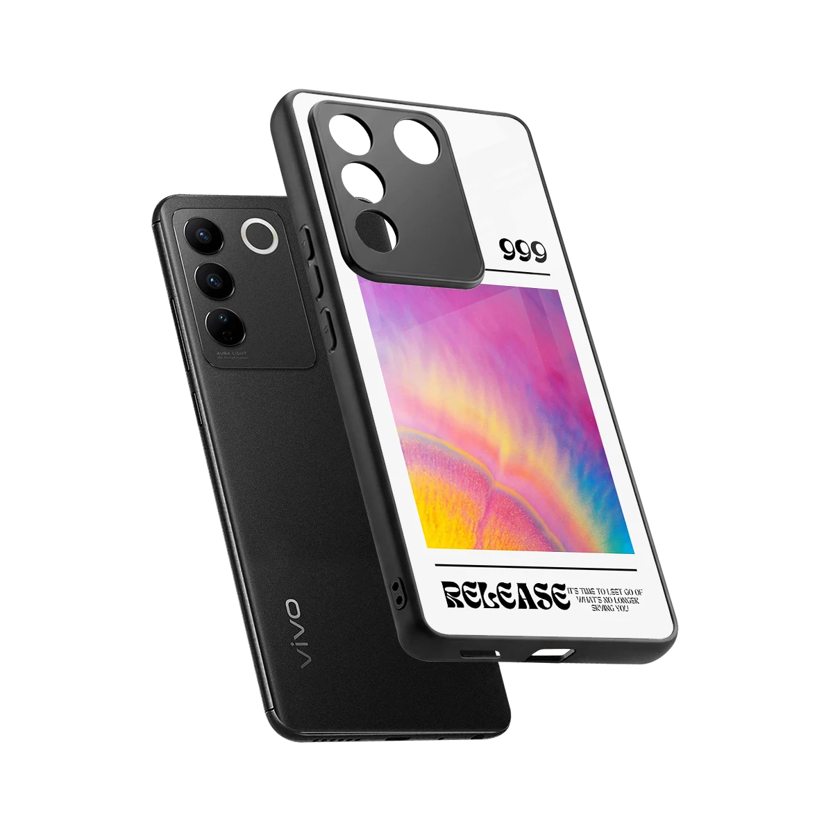 999 sleek vivo v27 5g cover with tempered glass back and TPU edges
