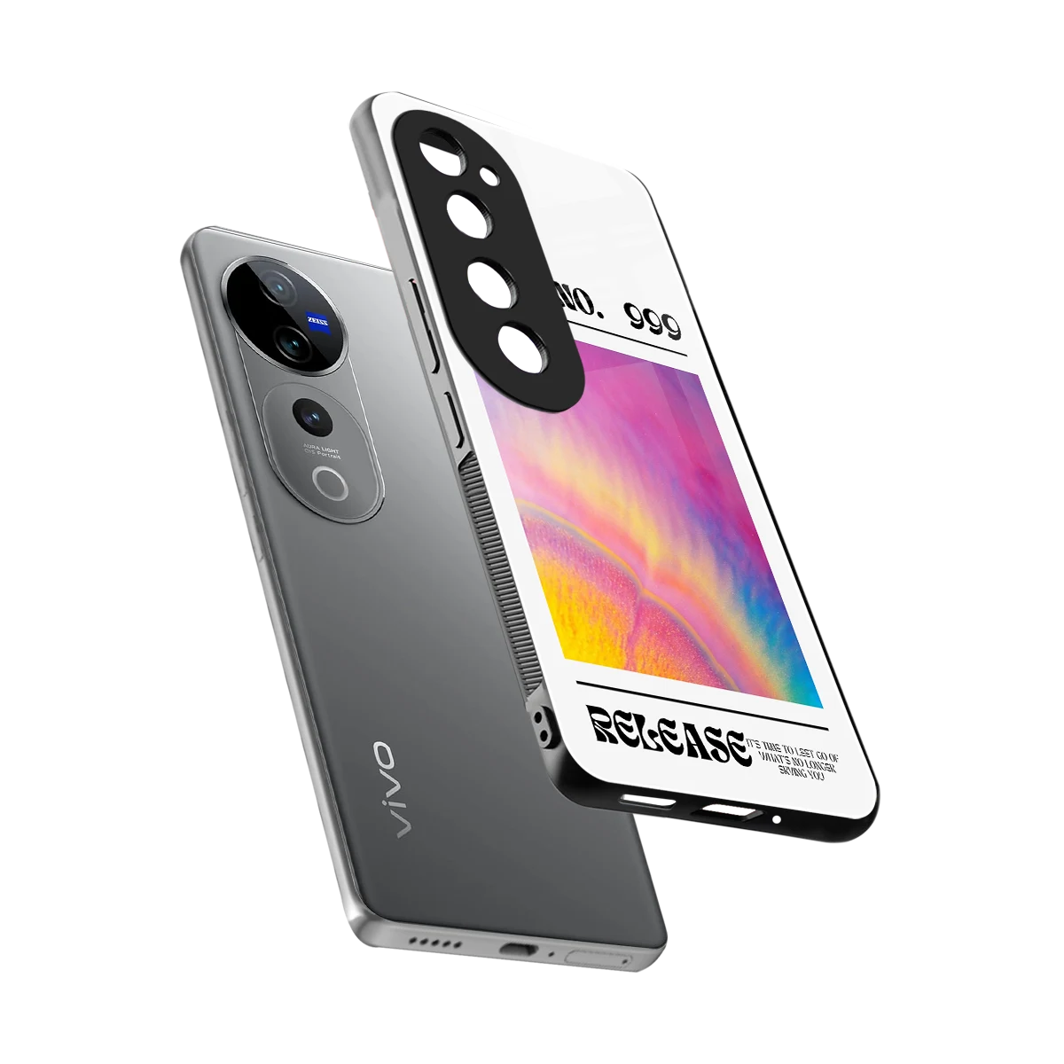 999 sleek vivo v40 pro cover with tempered glass back and TPU edges