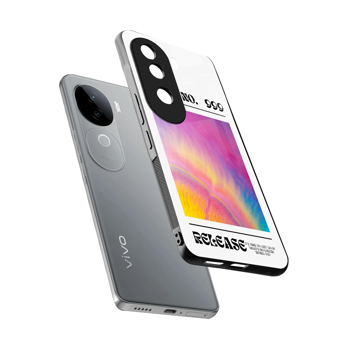 999 sleek vivo v40e cover with tempered glass back and TPU edges