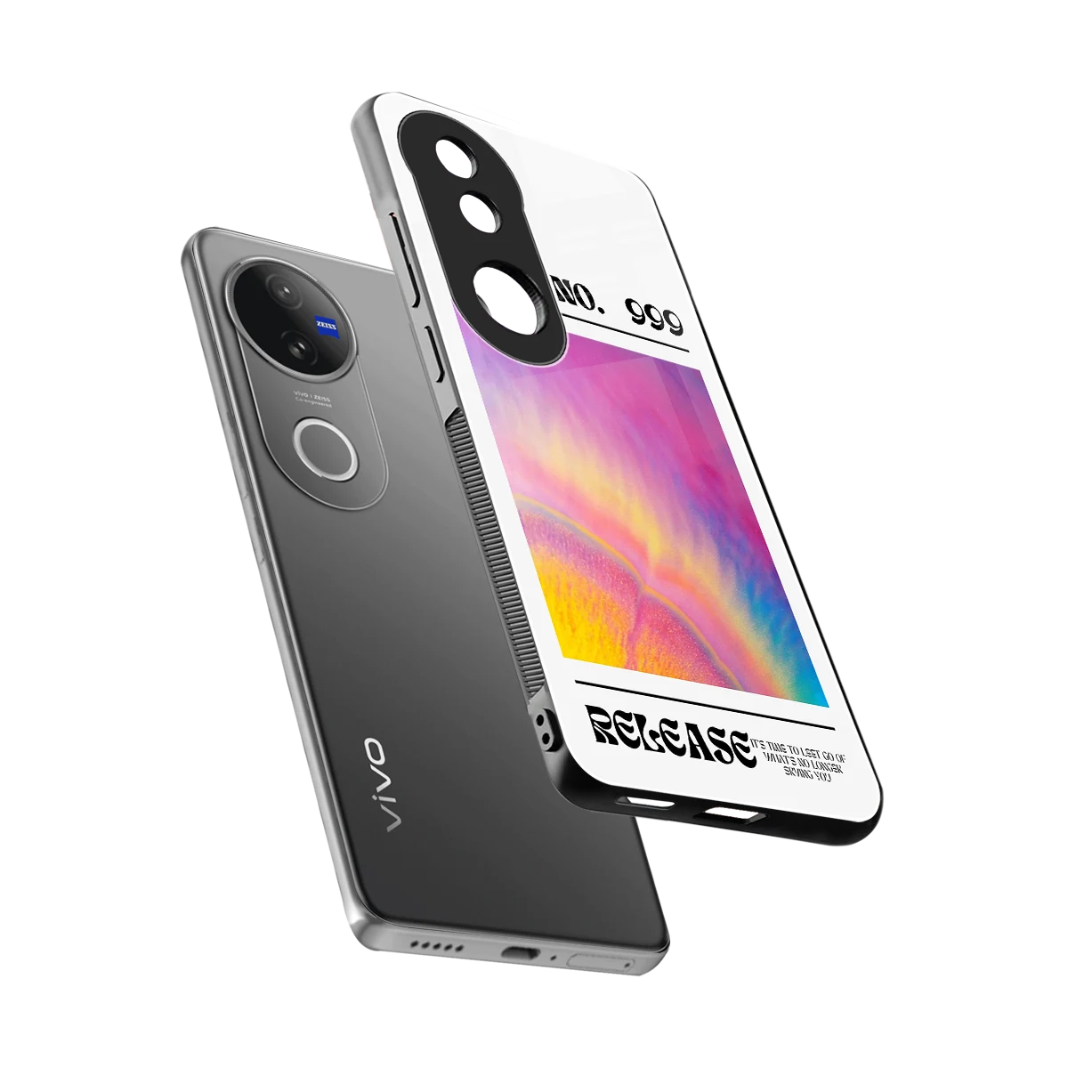 999 sleek vivo v50 cover with tempered glass back and TPU edges