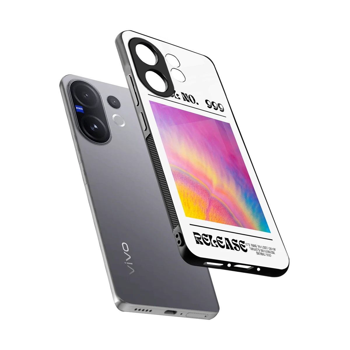 999 sleek vivo v60 cover with tempered glass back and TPU edges