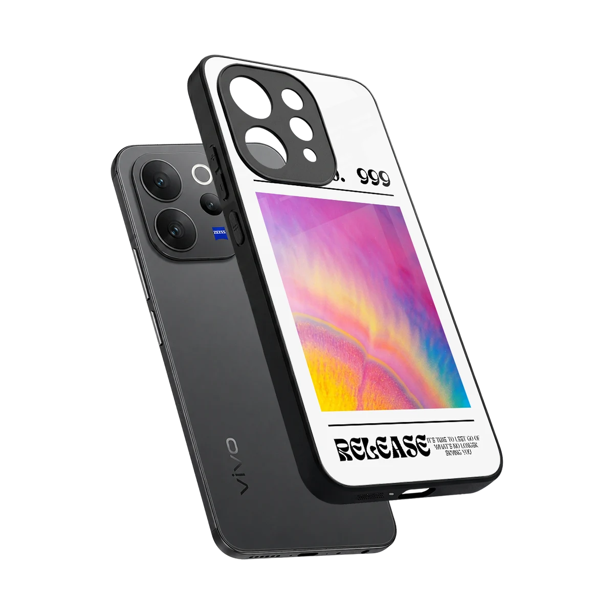 999 sleek vivo v70 cover with tempered glass back and TPU edges