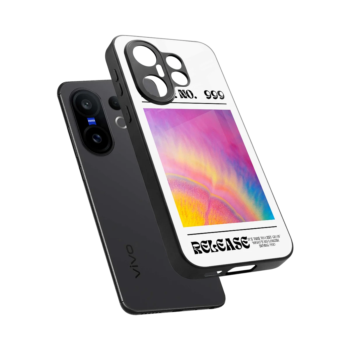 999 sleek vivo x200 fe cover with tempered glass back and TPU edges