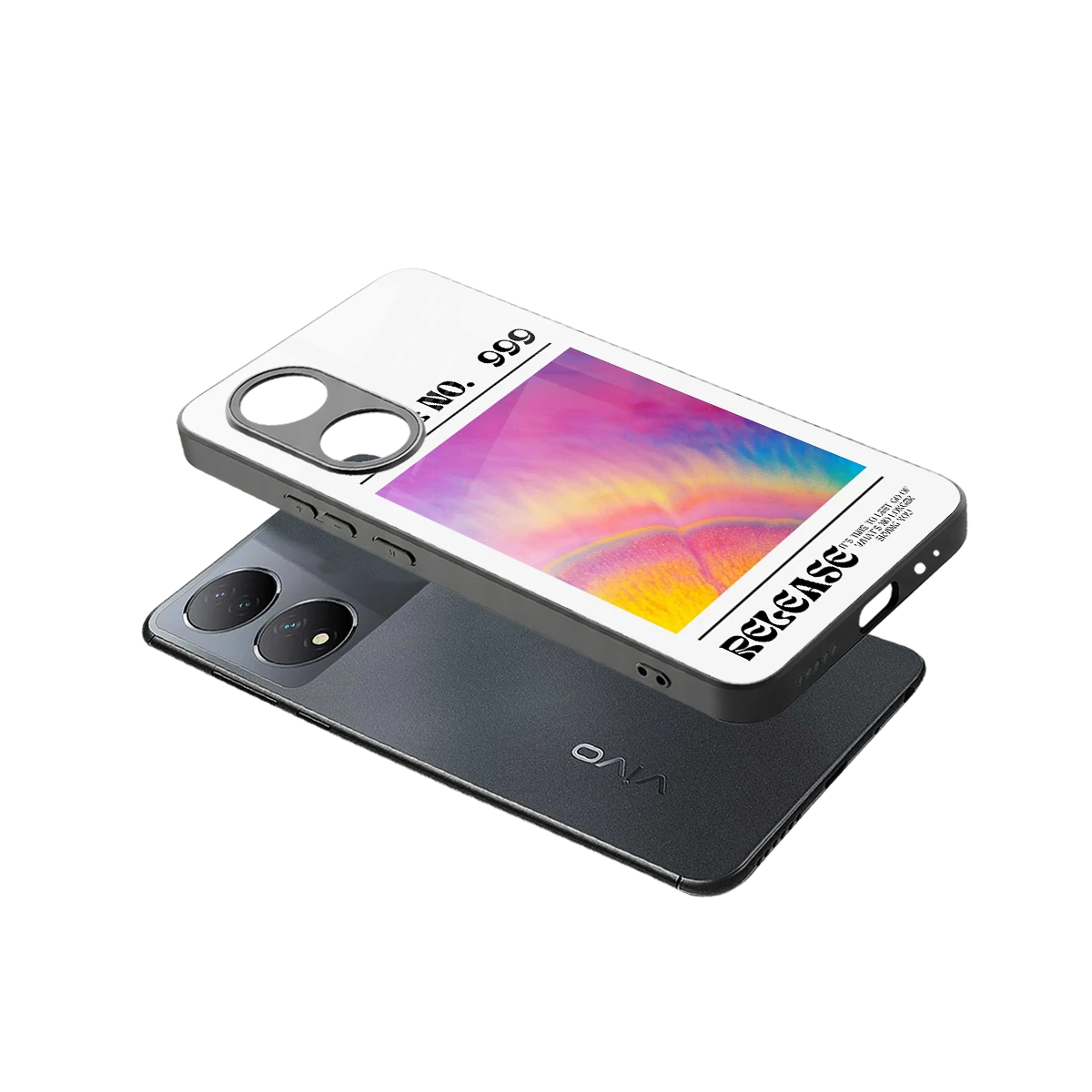 999 sleek Vivo-y100 cover with tempered glass back and TPU edges