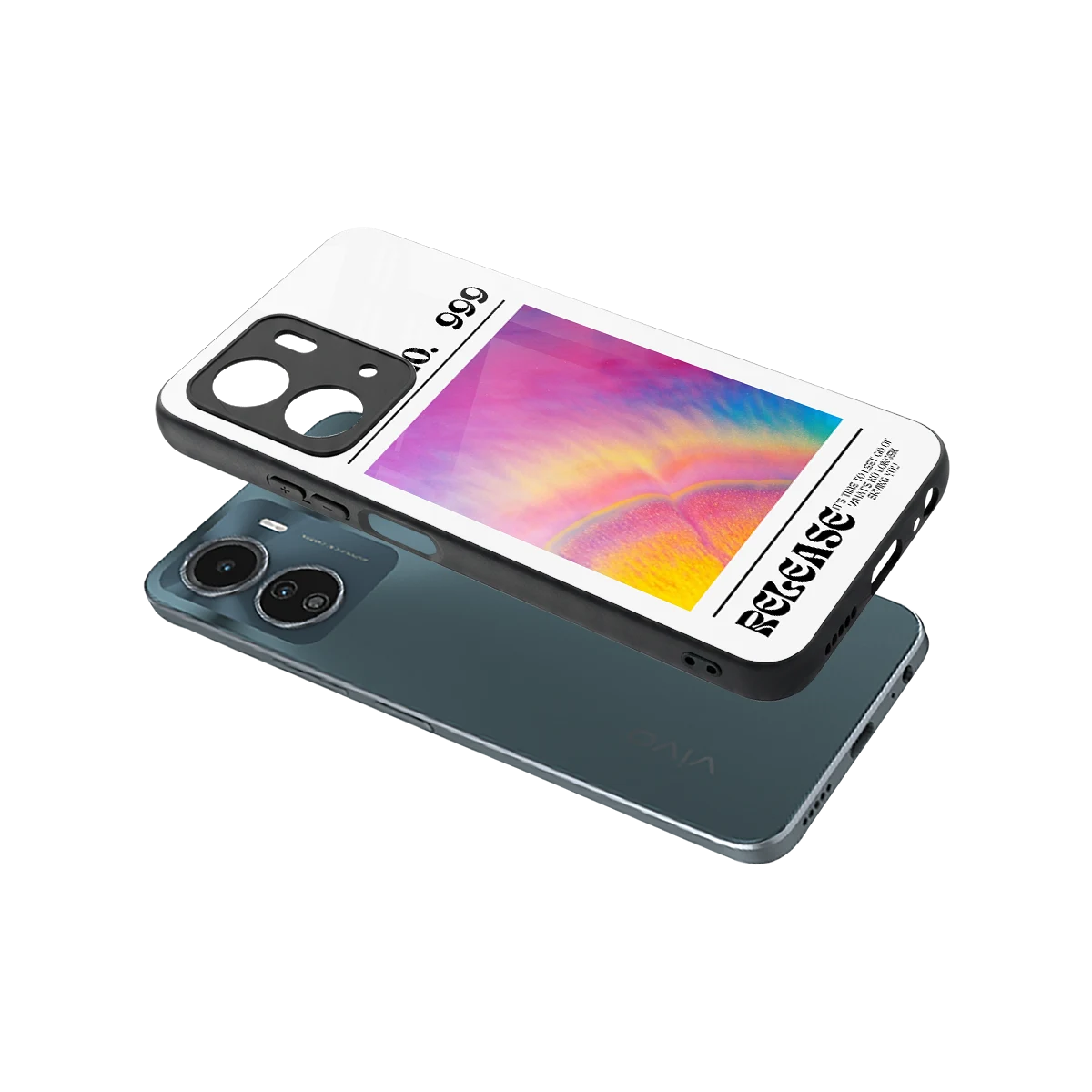 999 sleek vivo y16 cover with tempered glass back and TPU edges