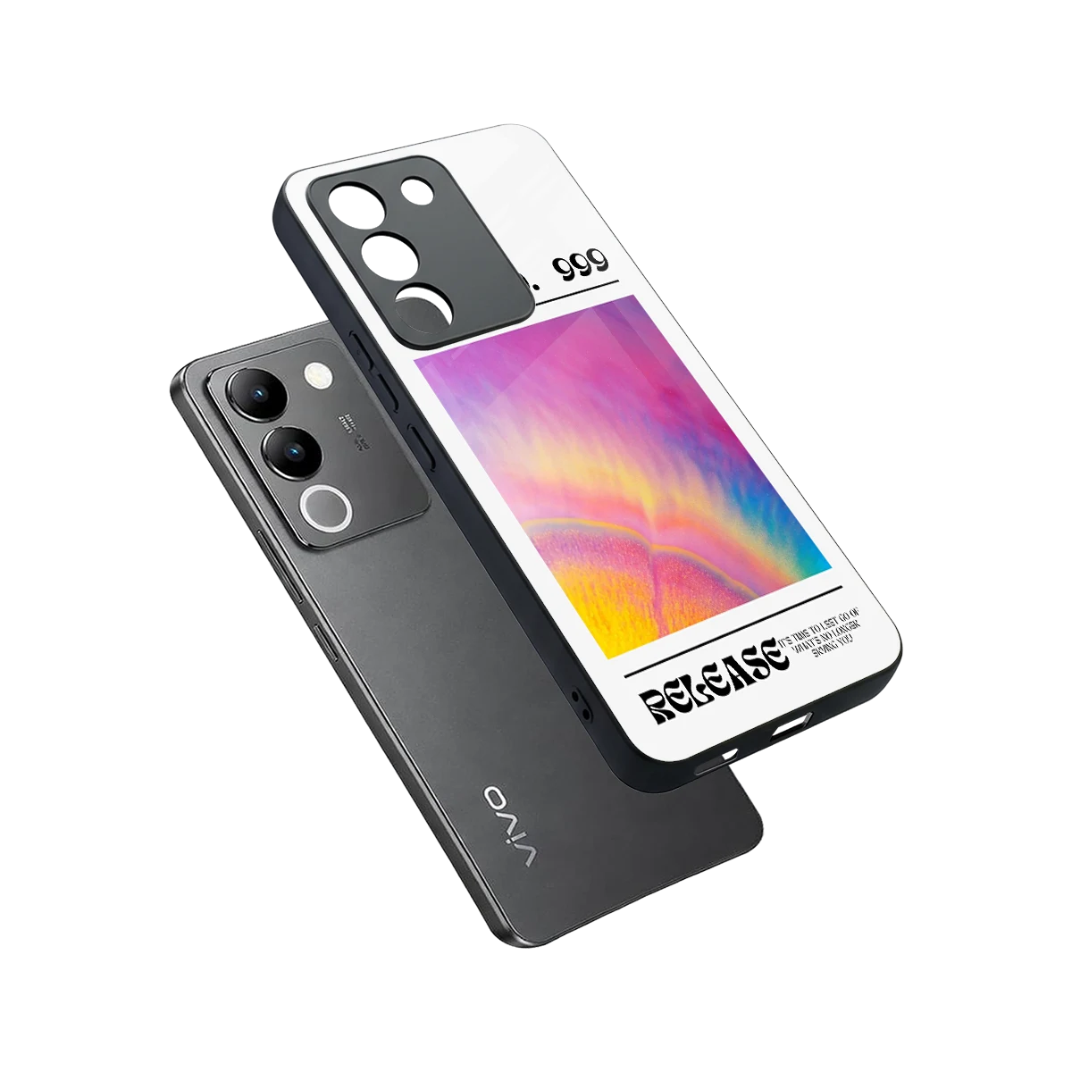 999 sleek vivo y200 5g cover with tempered glass back and TPU edges