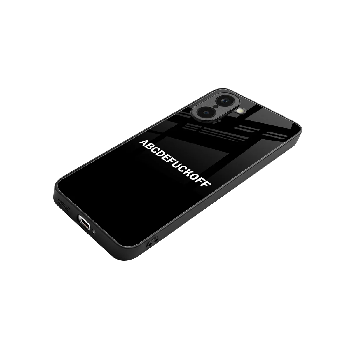 ABCDEFUCKOFF Black stylish phone case for oneplus nord ce5 5g | glossy glass and slim fit