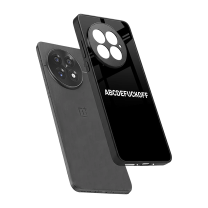 ABCDEFUCKOFF Black sleek oneplus 13 cover with tempered glass back and TPU edges