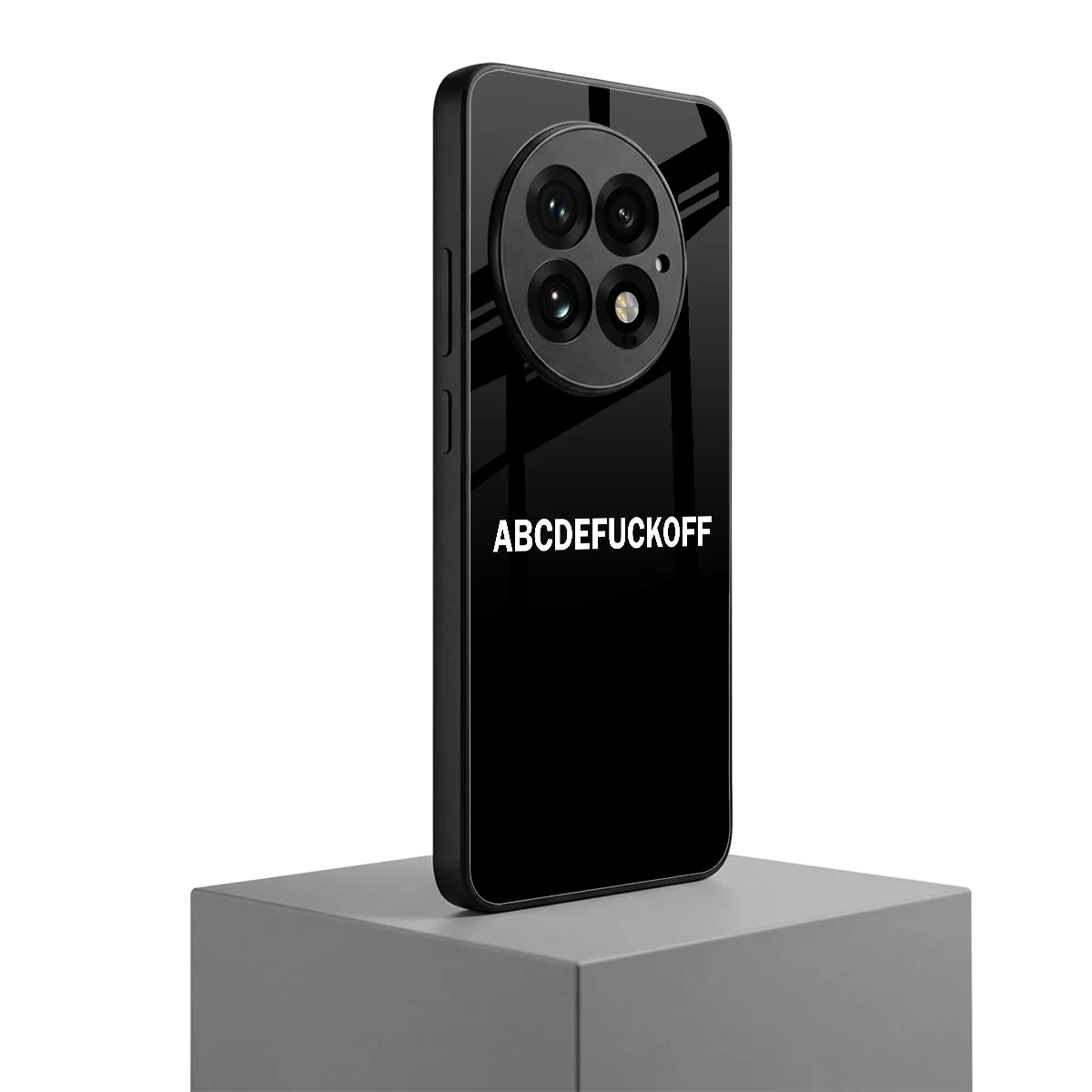 ABCDEFUCKOFF Black oneplus 13 mobile cover | shockproof glass phone case
