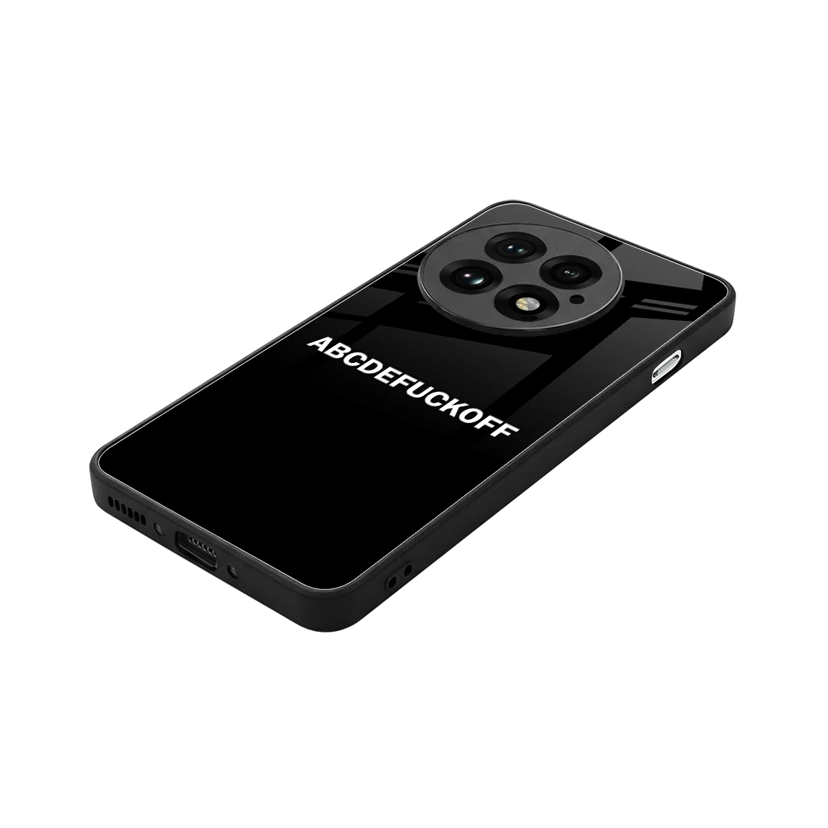 ABCDEFUCKOFF Black stylish phone case for oneplus 13 | glossy glass and slim fit