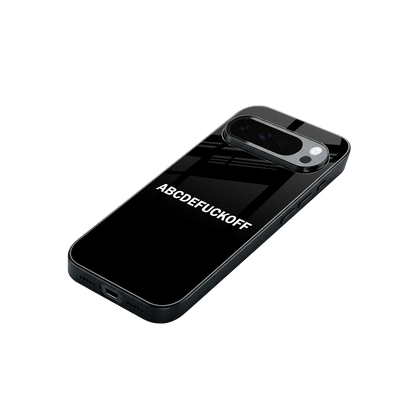 ABCDEFUCKOFF Black stylish phone case for google pixel 10 pro xl | glossy glass and slim fit