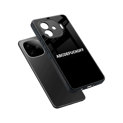 ABCDEFUCKOFF Black sleek iqoo neo 10r 5g cover with tempered glass back and TPU edges