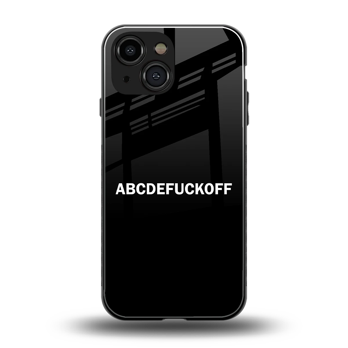 ABCDEFUCKOFF Black back phone cover | glass case for iphone 13 mini