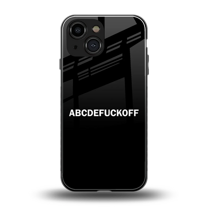 ABCDEFUCKOFF Black back phone cover | glass case for iphone 13 mini
