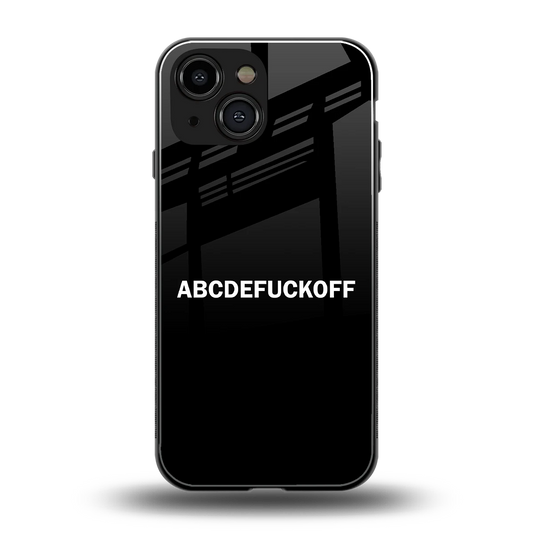 ABCDEFUCKOFF Black back phone cover | glass case for iphone 13 mini