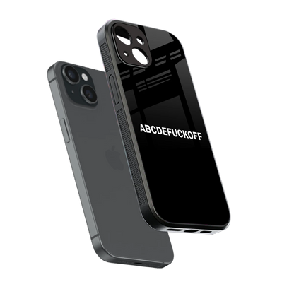 ABCDEFUCKOFF Black sleek iphone 12 mini cover with tempered glass back and TPU edges