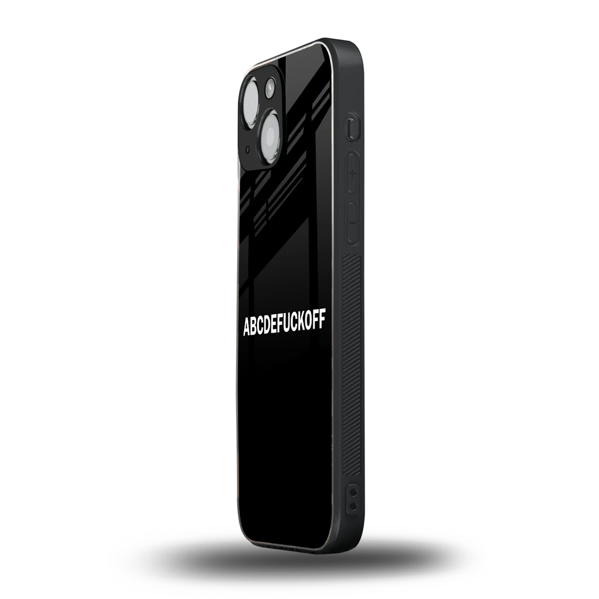 ABCDEFUCKOFF Black iphone 13 mini mobile cover | shockproof glass phone case
