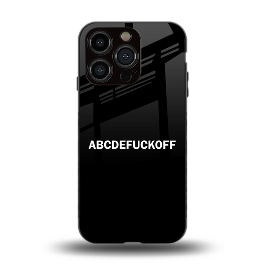 ABCDEFUCKOFF Black back phone cover | glass case for iphone 13 pro
