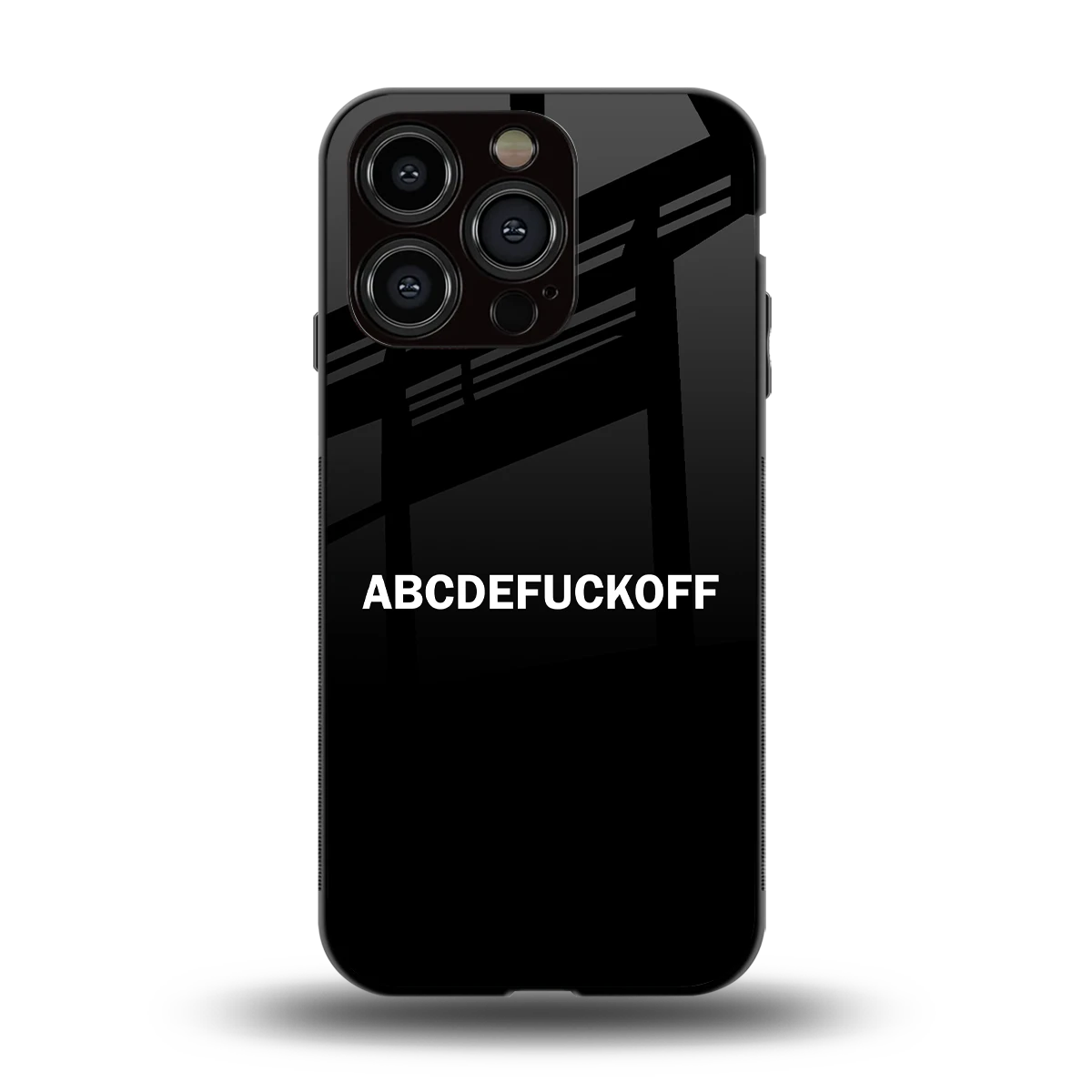 ABCDEFUCKOFF Black back phone cover | glass case for iphone 12 pro