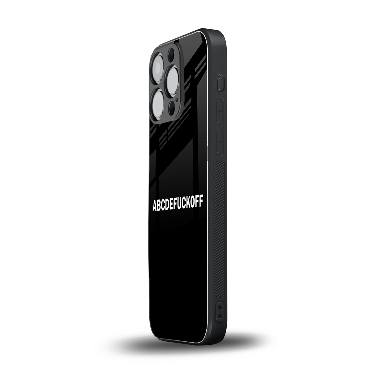 ABCDEFUCKOFF Black iphone 13 pro mobile cover | shockproof glass phone case