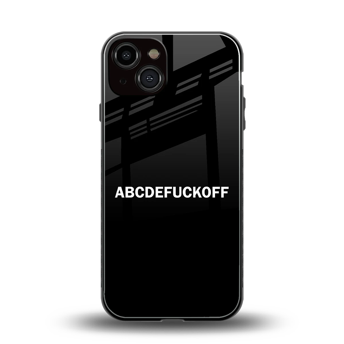 ABCDEFUCKOFF Black back phone cover | glass case for iphone 14