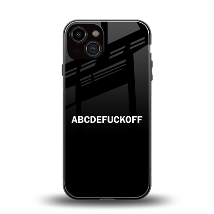ABCDEFUCKOFF Black back phone cover | glass case for iphone 14