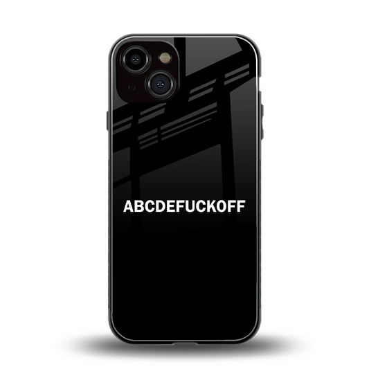 ABCDEFUCKOFF Black back phone cover | glass case for iphone 14