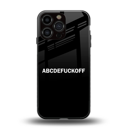 ABCDEFUCKOFF Black back phone cover | glass case for iphone 15 pro max