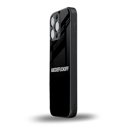 ABCDEFUCKOFF Black iphone 15 pro max mobile cover | shockproof glass phone case